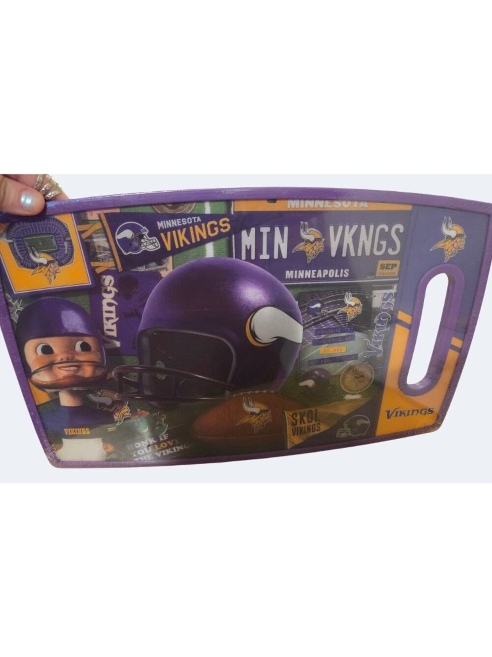 Minnesota Vikings Reversible Cutting Board 14.5" X 9" NFL Licensed Game Day Kitc